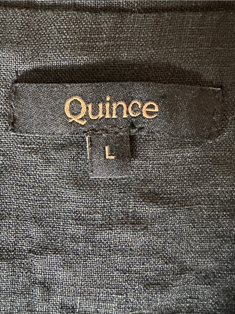 Quince 100% European Linen Button-Front Black Short-Sleeve Dress Women’s - Large - Picture 3 of 12